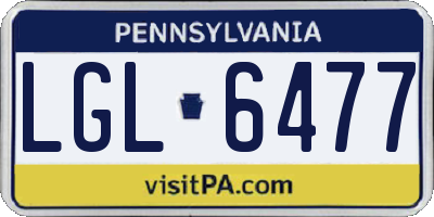 PA license plate LGL6477
