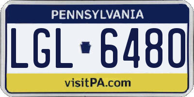 PA license plate LGL6480