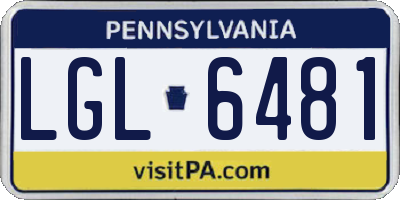 PA license plate LGL6481