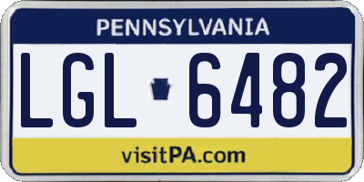PA license plate LGL6482