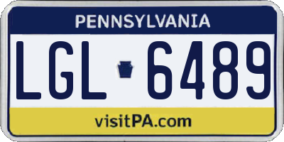 PA license plate LGL6489