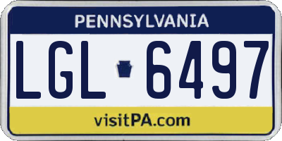 PA license plate LGL6497