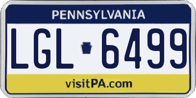 PA license plate LGL6499
