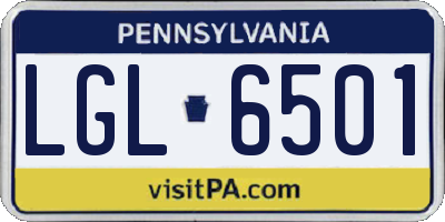 PA license plate LGL6501