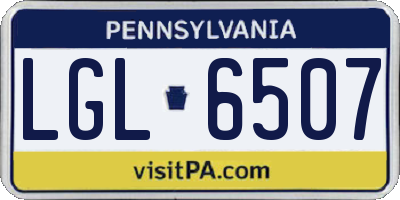 PA license plate LGL6507