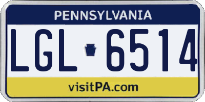 PA license plate LGL6514