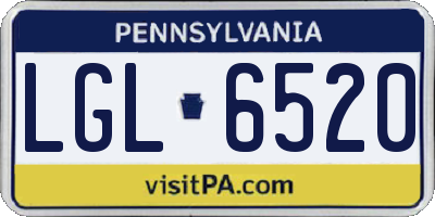 PA license plate LGL6520