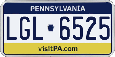PA license plate LGL6525