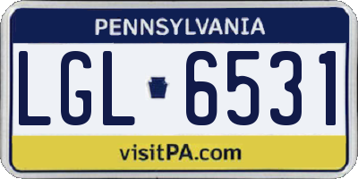 PA license plate LGL6531