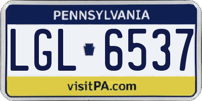 PA license plate LGL6537