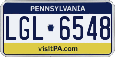 PA license plate LGL6548