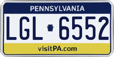 PA license plate LGL6552