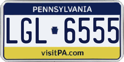 PA license plate LGL6555