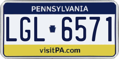 PA license plate LGL6571