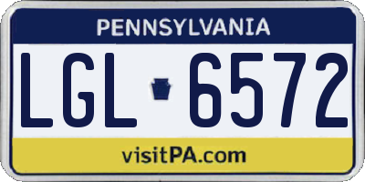 PA license plate LGL6572