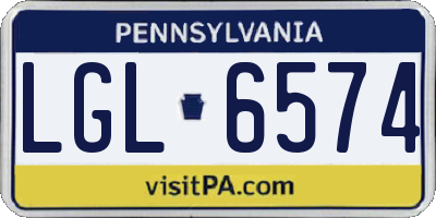 PA license plate LGL6574