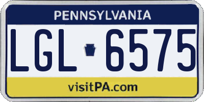 PA license plate LGL6575