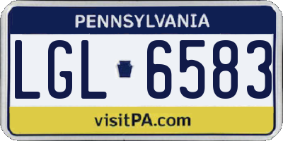 PA license plate LGL6583