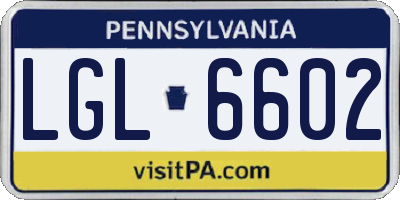 PA license plate LGL6602
