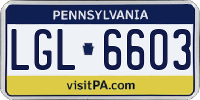 PA license plate LGL6603