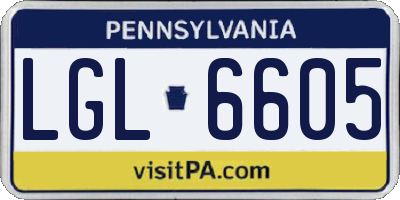 PA license plate LGL6605