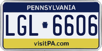 PA license plate LGL6606
