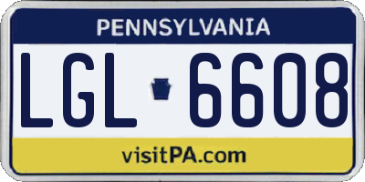 PA license plate LGL6608