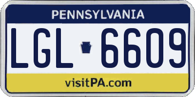 PA license plate LGL6609