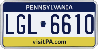 PA license plate LGL6610