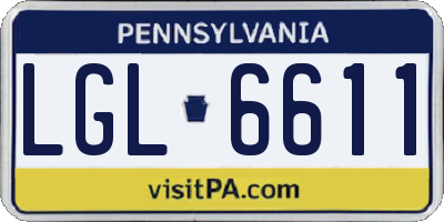 PA license plate LGL6611