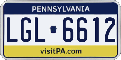 PA license plate LGL6612