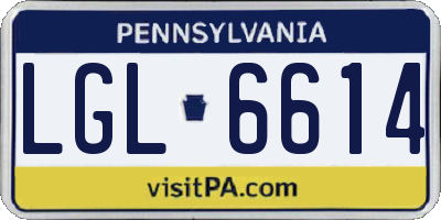 PA license plate LGL6614