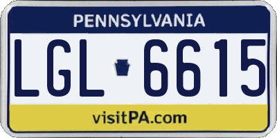 PA license plate LGL6615
