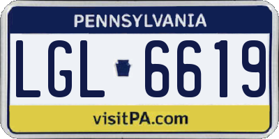 PA license plate LGL6619