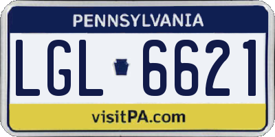 PA license plate LGL6621