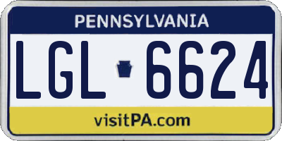 PA license plate LGL6624