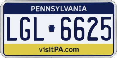 PA license plate LGL6625