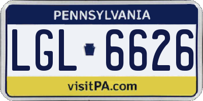 PA license plate LGL6626