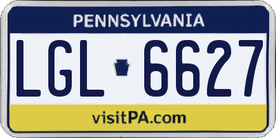 PA license plate LGL6627