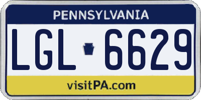 PA license plate LGL6629