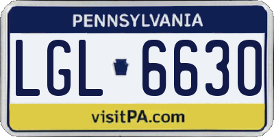 PA license plate LGL6630