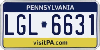 PA license plate LGL6631