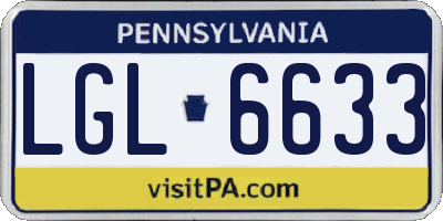 PA license plate LGL6633
