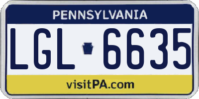 PA license plate LGL6635
