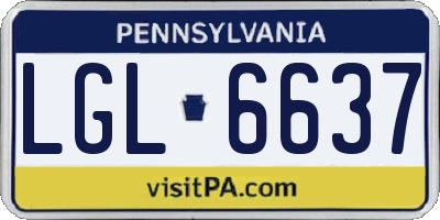 PA license plate LGL6637