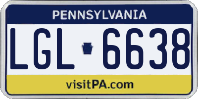 PA license plate LGL6638