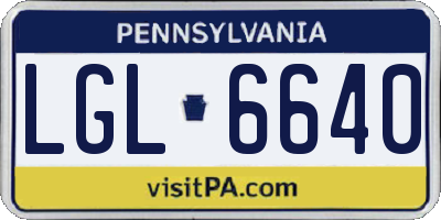 PA license plate LGL6640