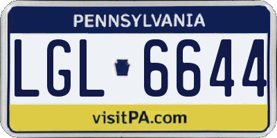 PA license plate LGL6644
