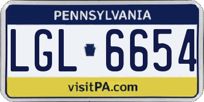 PA license plate LGL6654