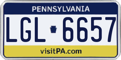 PA license plate LGL6657